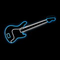 'Bass Guitar' Neon LED Sign - Wall Mounted