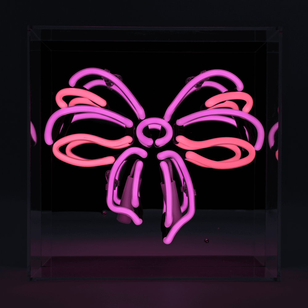 'Bow' Glass Neon Sign