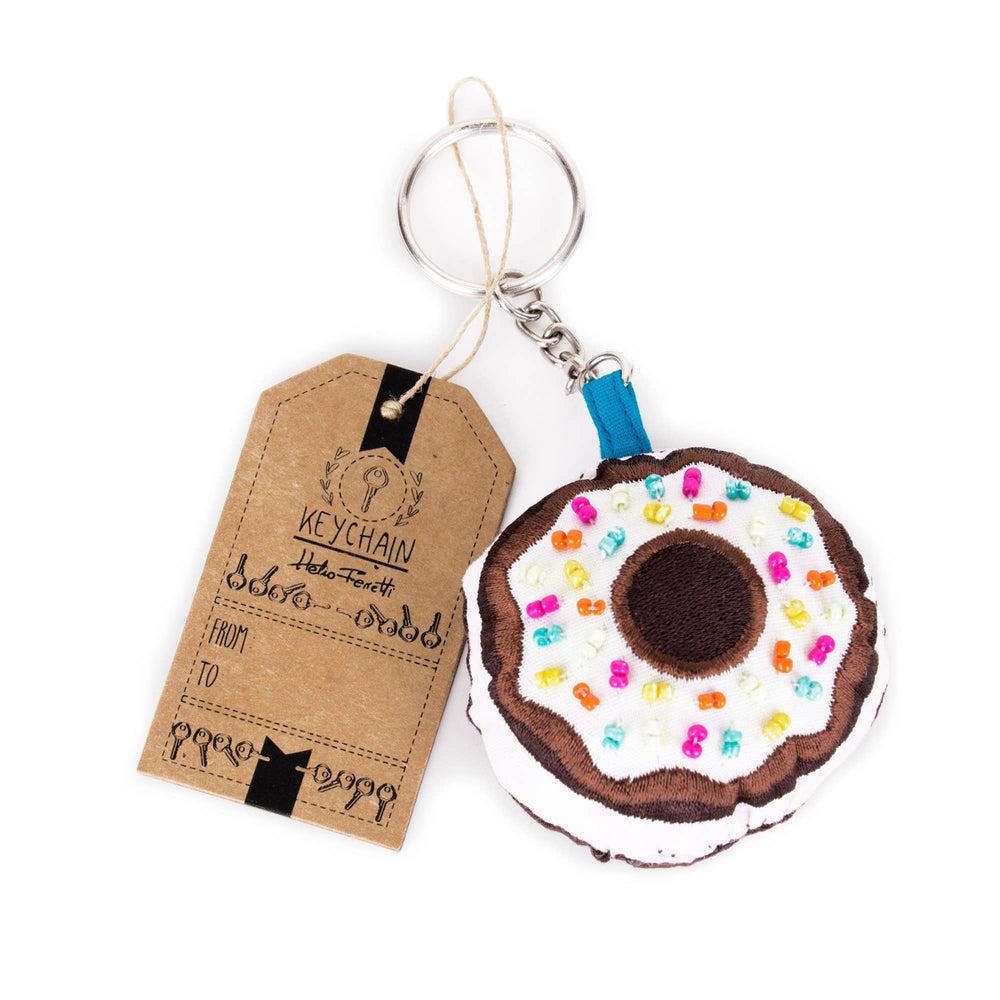 Boho geborduurde sleutelhanger