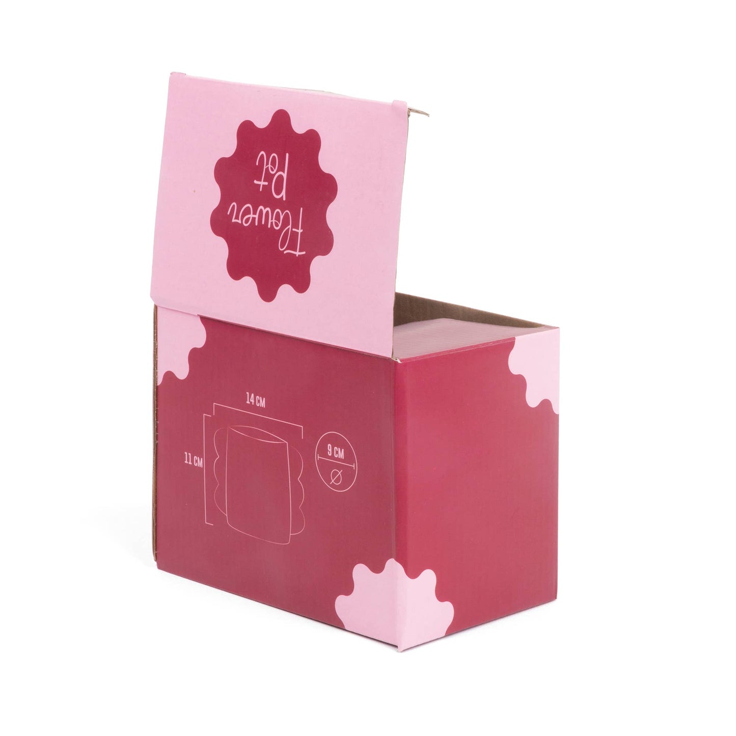 Vase Ondulations Rouge Moyen Peint à la Main Helio Ferretti Vue 3