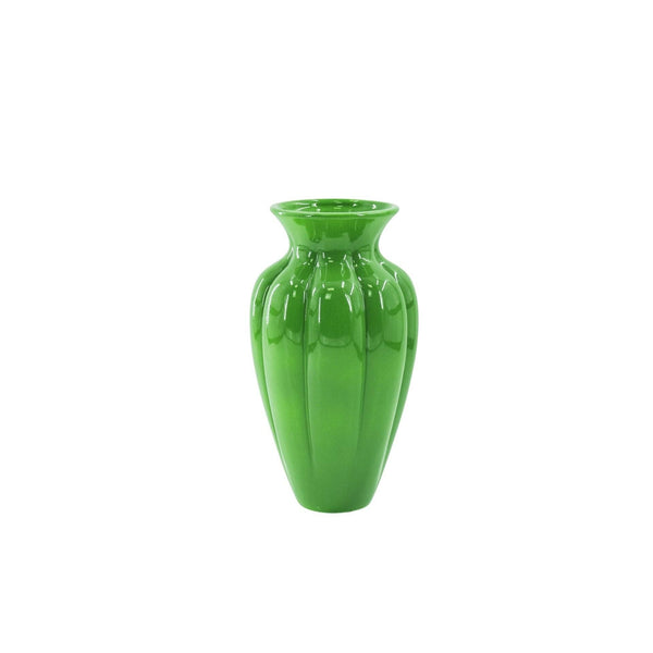 Vase à fleurs - Vase plissé - Céramique - Vert - 16,5x16,5x29,5 cm