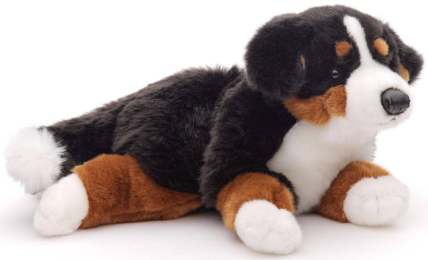 Bernese Mountain Dog plush toy, lying down