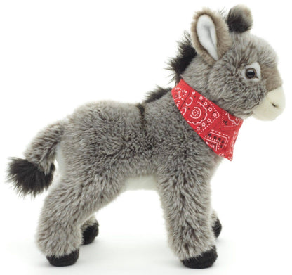 Donkey with scarf, standing - cuddly toy/plush