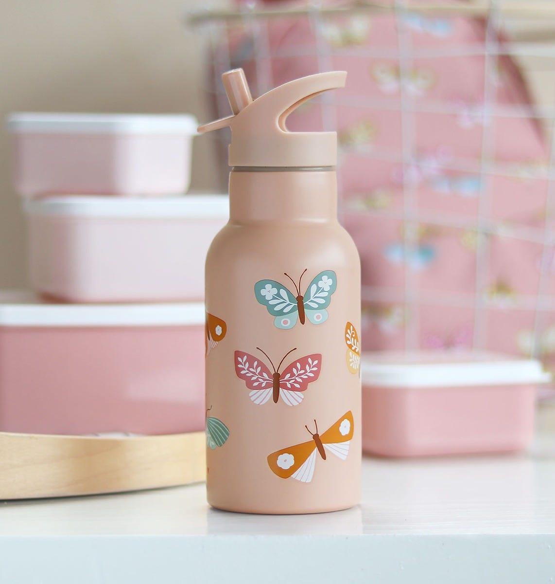 Gourde enfant en inox - Papillons