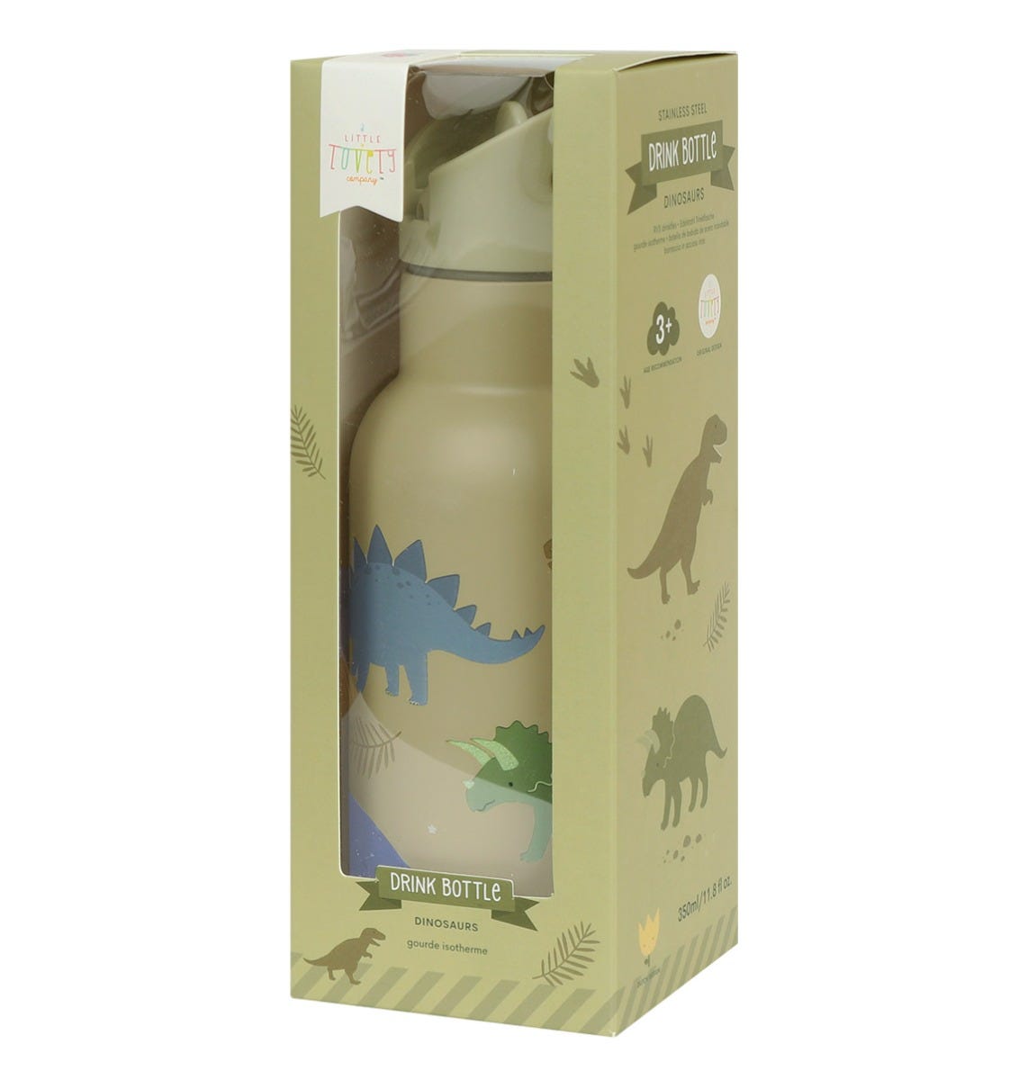 Gourde enfant en inox - Dinosaures – vue 5 – A Little Lovely Company
