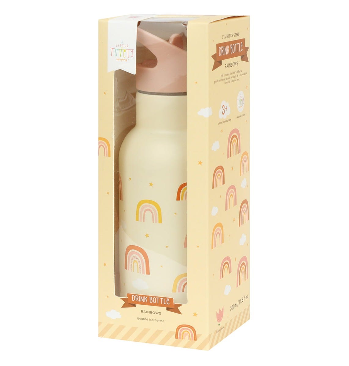 Gourde enfant en inox - Arcs-en-ciel – vue 6 – A Little Lovely Company