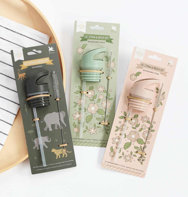 Kit bouchon, paille et goupillon - Savane – vue 2 – A Little Lovely Company