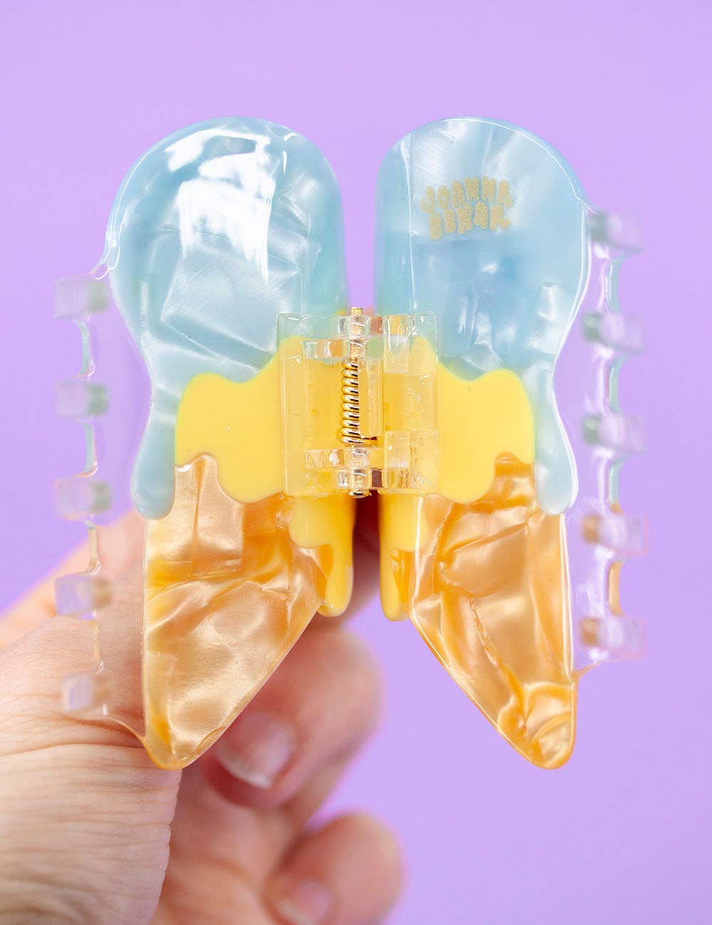 Ice cream cone hair clip "Ice Cream Dream" - yellow/turquoise