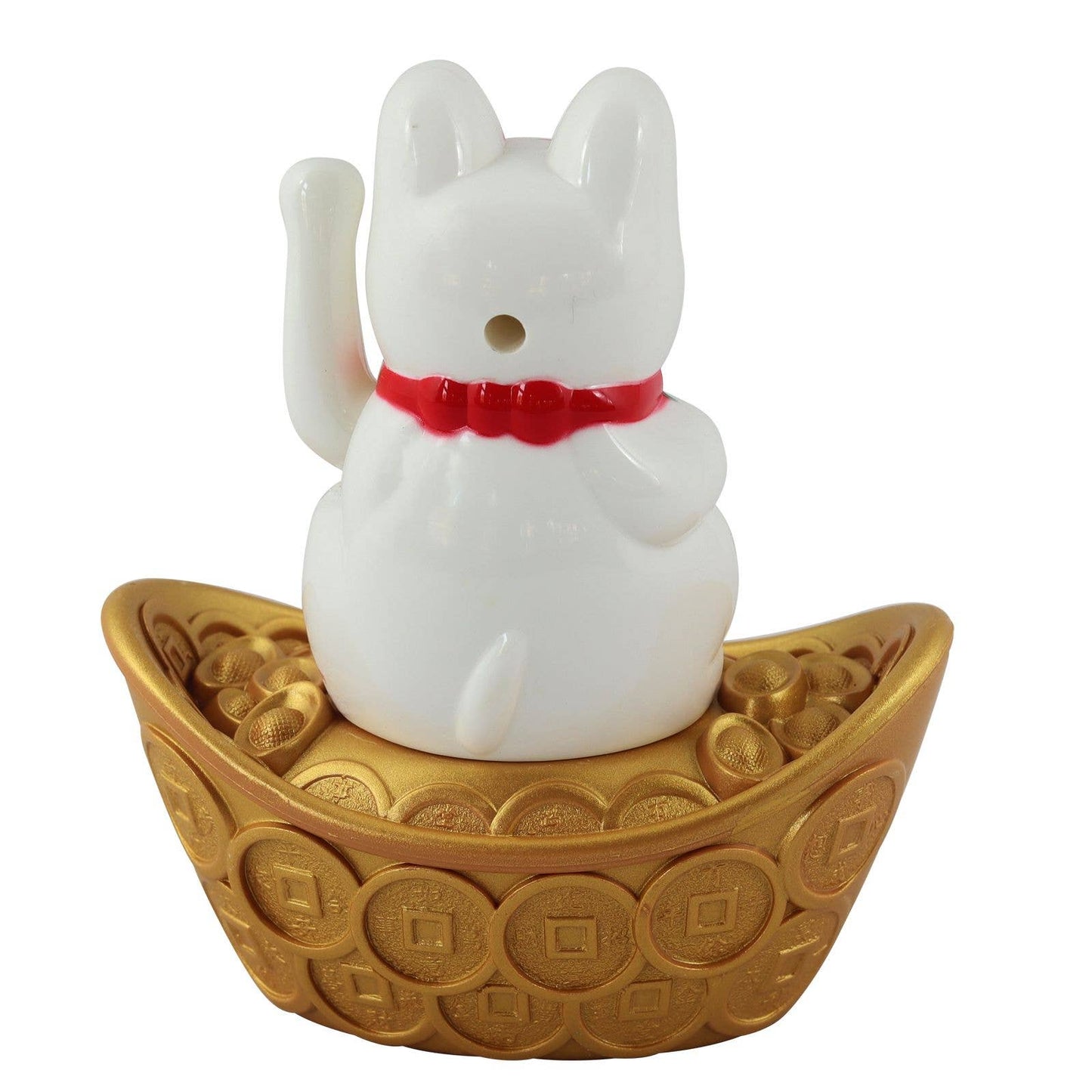 White Solar Lucky Cat 10cm