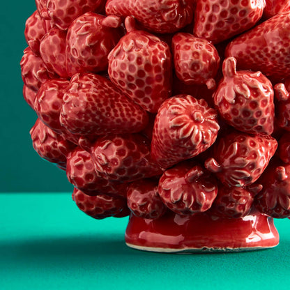 Aardbeivaas, rood aardewerk, 20 x 20 x 25 cm