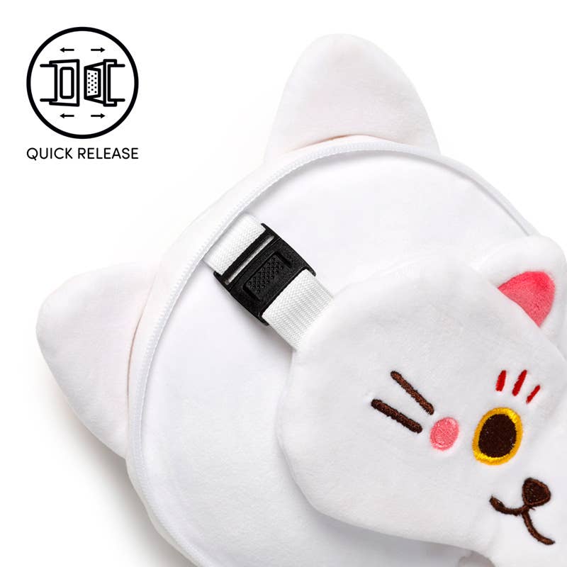 Relaxeazzz Lucky Cat Round Plush Travel Pillow