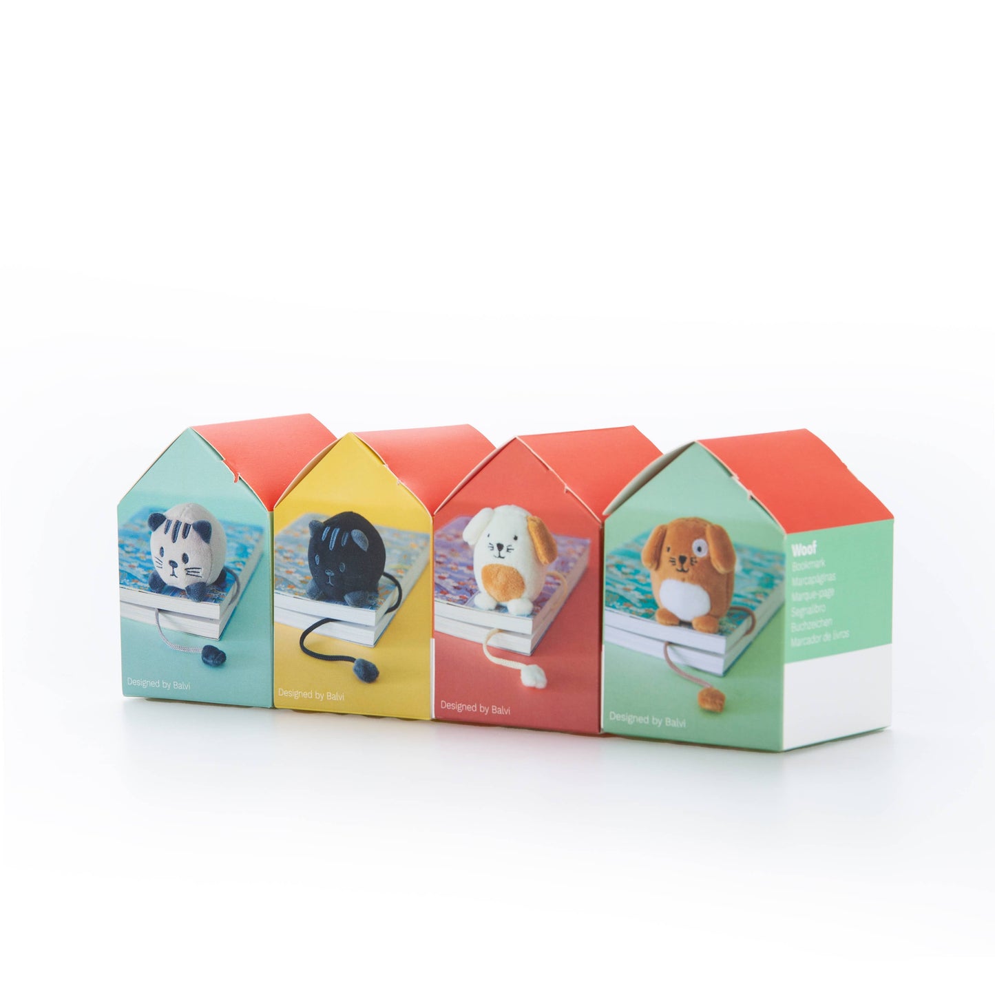 Marque-pages animaux en peluche x12