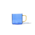 Blauwe geometrische glazen mok