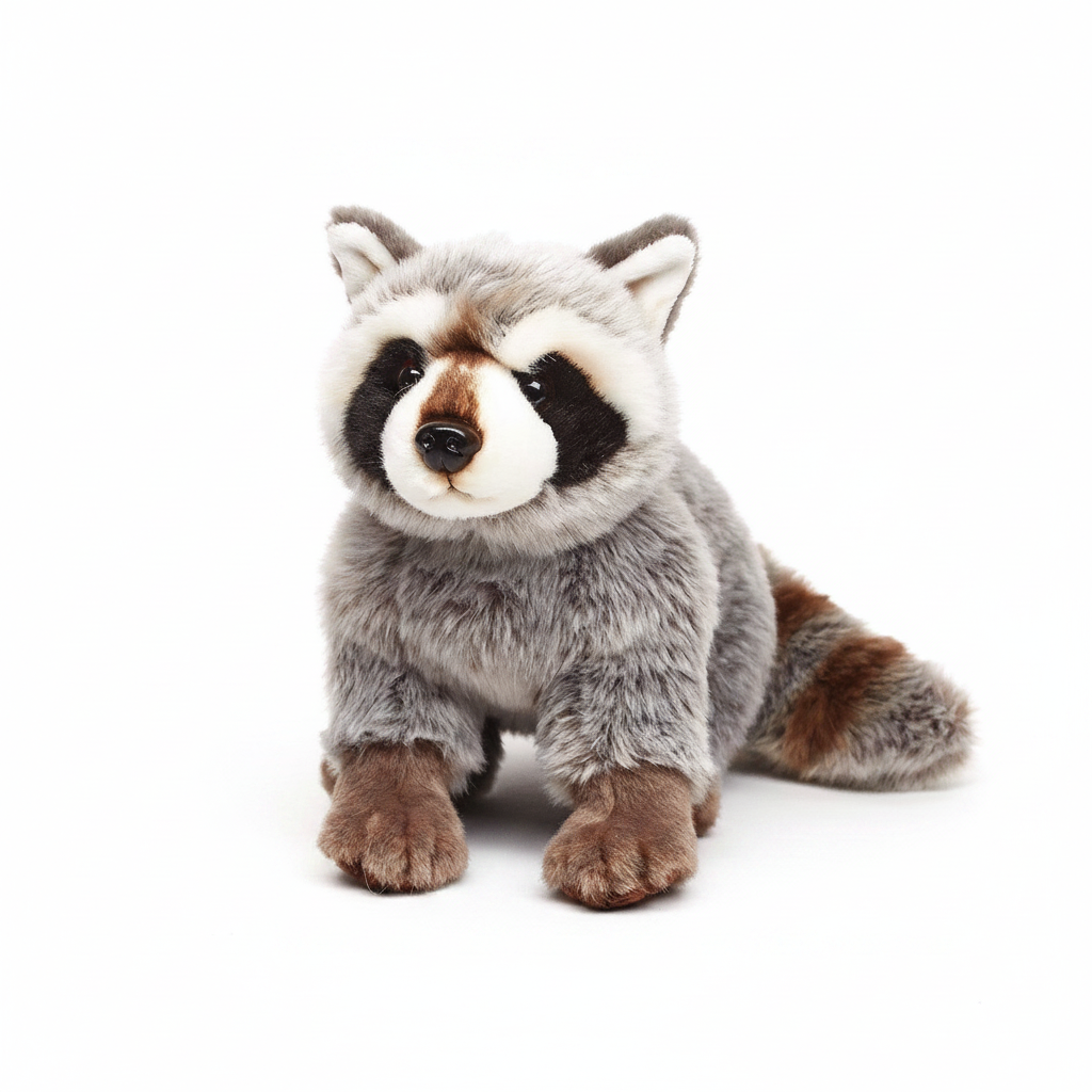 Wasbeer, zittend, 25 cm (lengte), knuffel of pluche speelgoed
