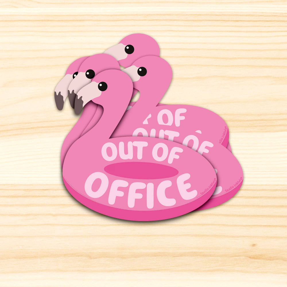 Afwezigheidssticker met flamingo