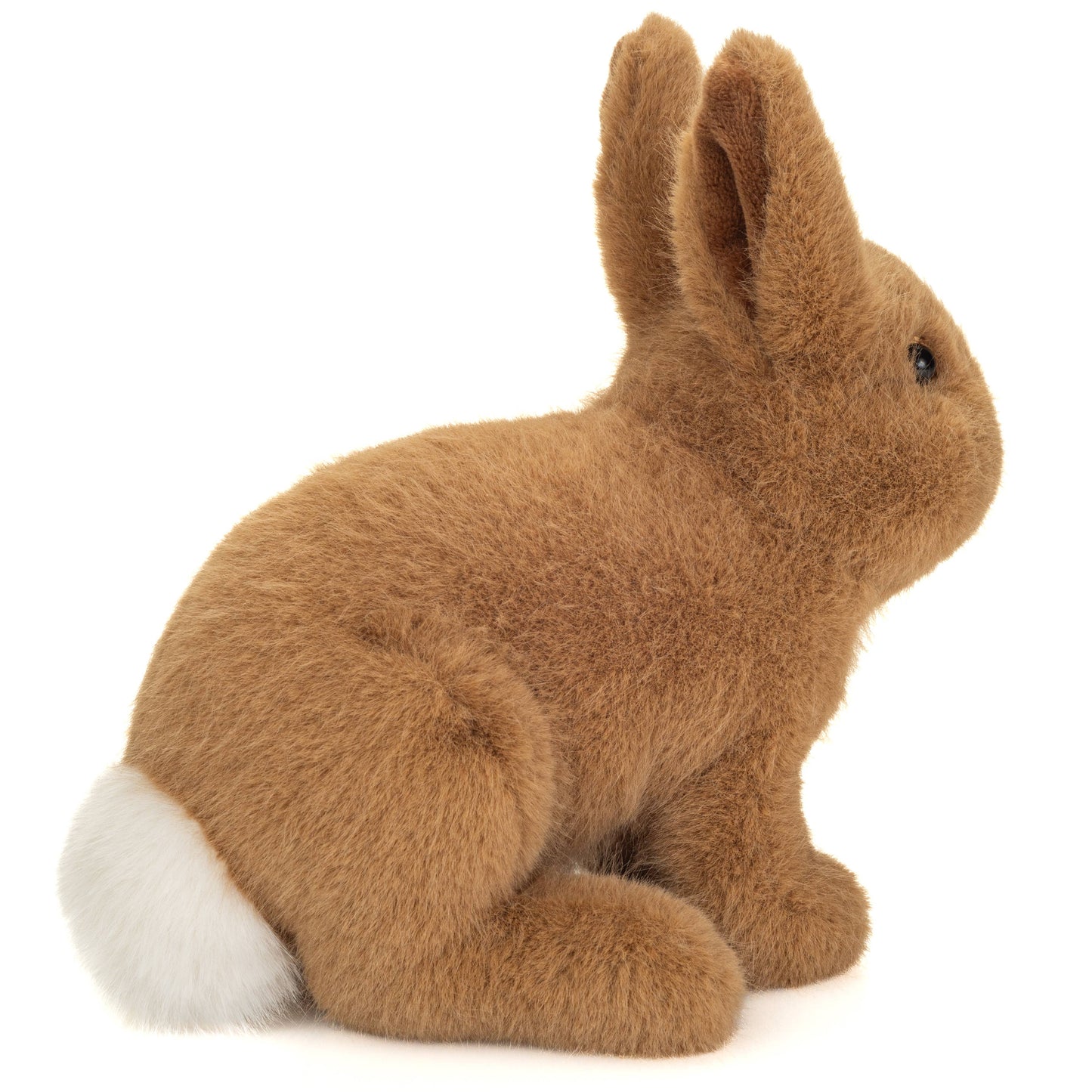 Pluche knuffel van een zittend bruin konijn