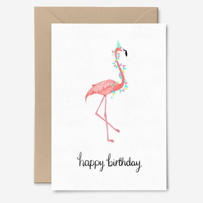 Carte d'anniversaire Flamant rose