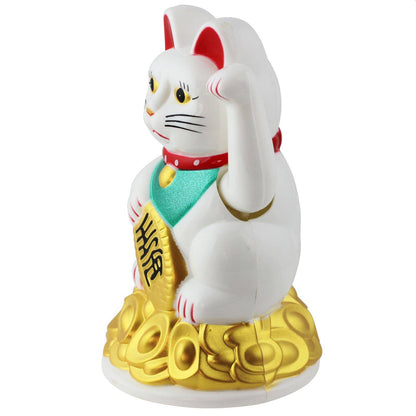 Maneki-neko gelukskat, golvende kat, 11 cm, wit