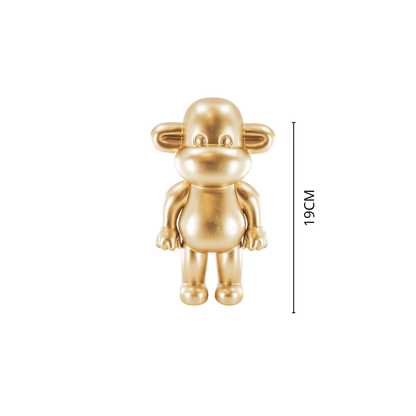Ornement - Figurine Singe 'La Légende' - Résine de poly - Or - 11x7x19cm