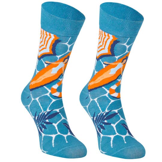 Funny Long Cotton Socks for Women/Men, Pool Pattern