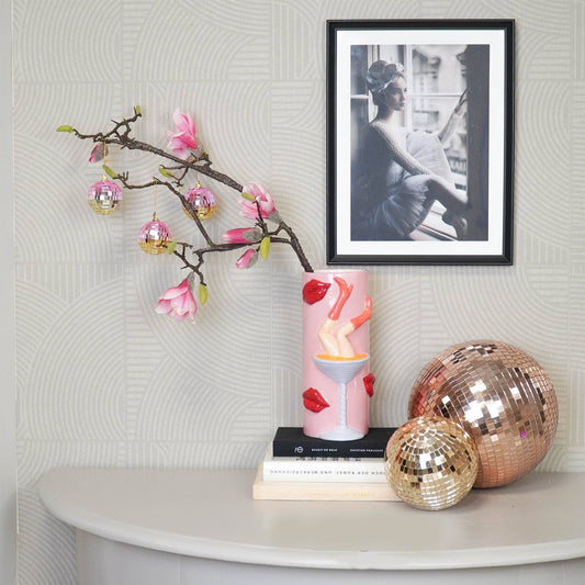 Boule de Noël Disco Rose/or - 6-Pack