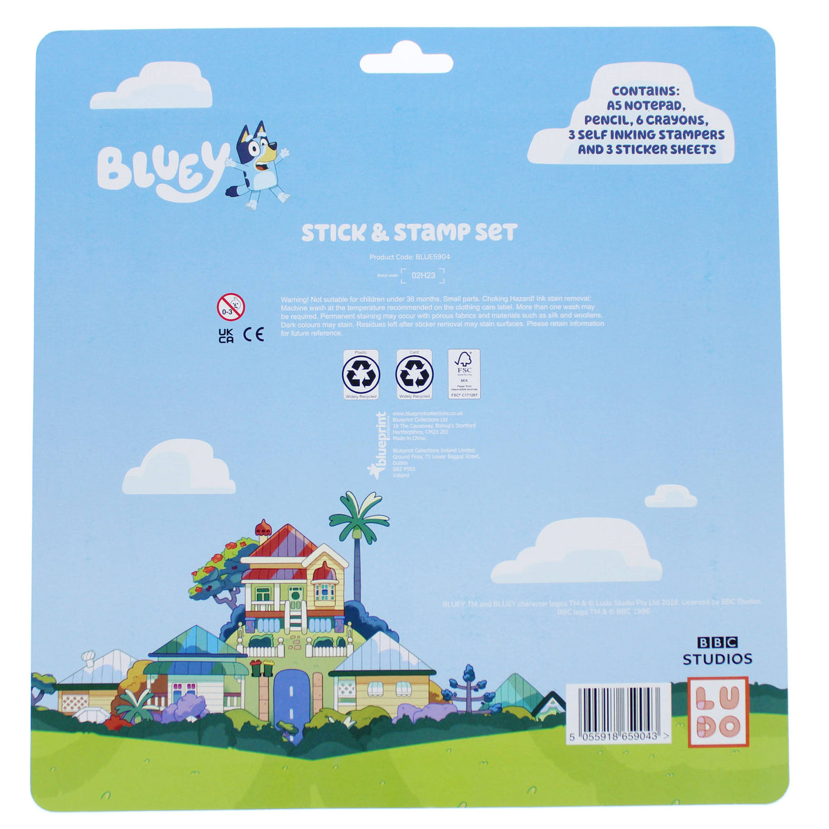 Bluey coloring, sticker and stamp set