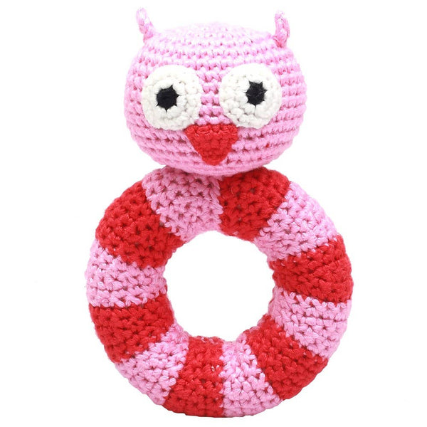 Ring Rattle - Pink Owl