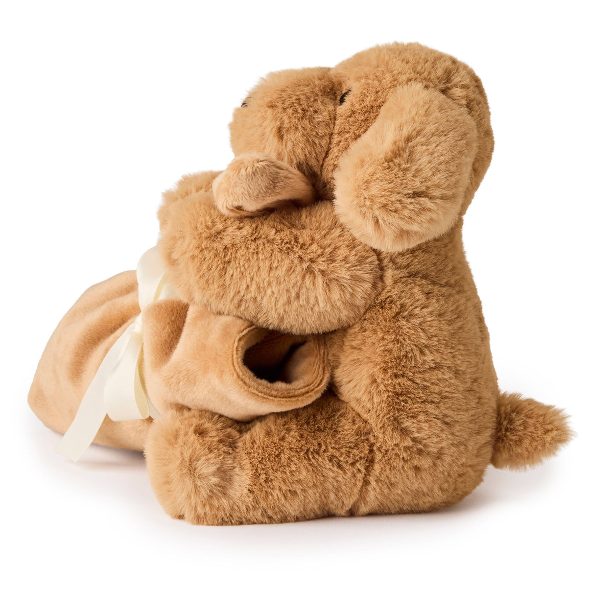 Peluche Chien Marron avec Doudou – 17 cm