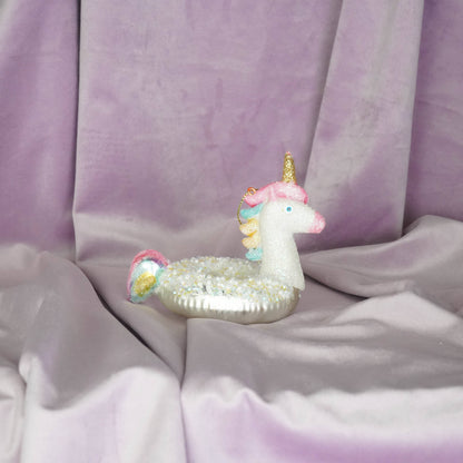 Boule de Noël Bouée Licorne Blanche