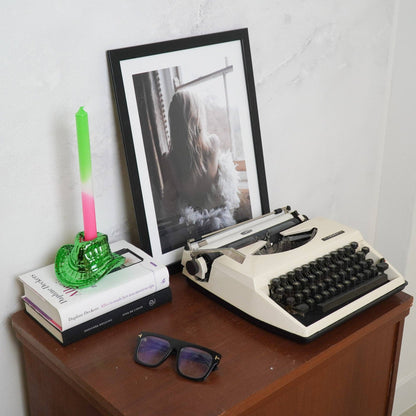 Kandelaar - Cowboyhoed - Groen - 13,5x11x7 cm