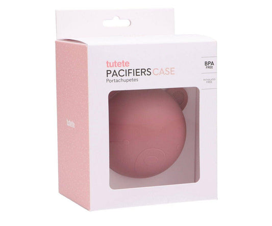 Silicone Soother Holder Dusty Pink Bear