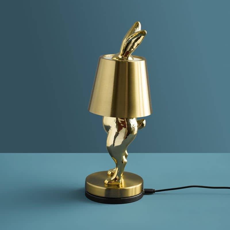 LED-tafellamp met konijnenmotief, goudkleurig