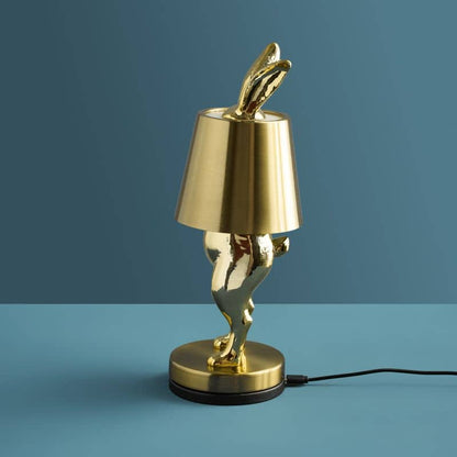 LED-tafellamp met konijnenmotief, goudkleurig