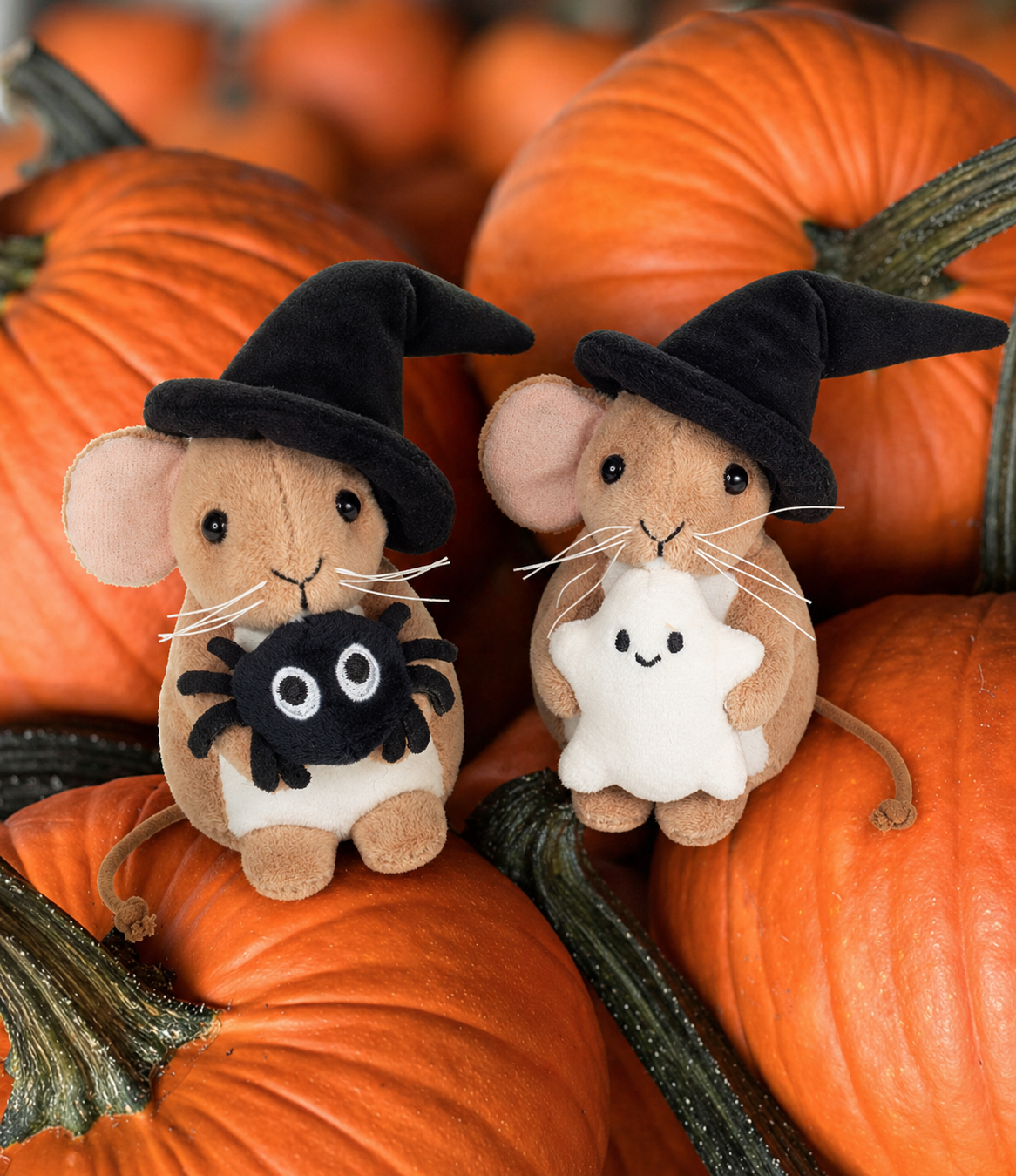 Peluche Souris d’Halloween avec Araignée – 11 cm