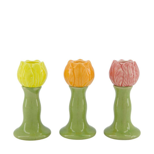 Flower-shaped porcelain candlesticks