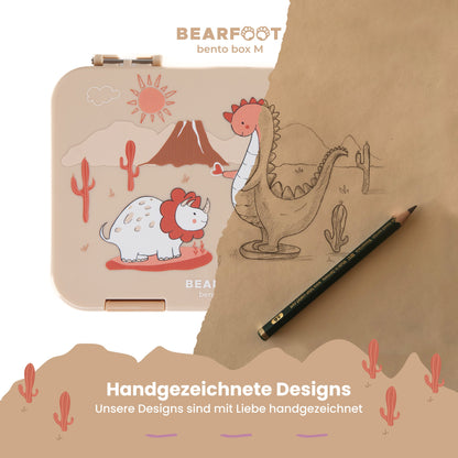 Brotdose Kinder mit Fächern, Lunchbox, Bento box - Dinos