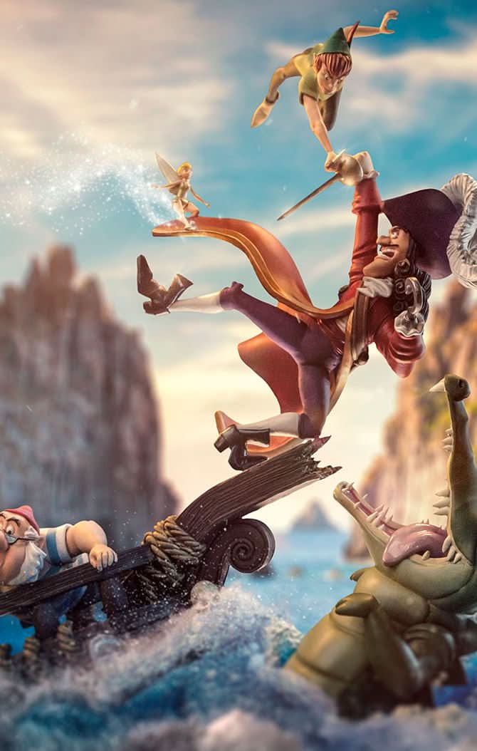 Peter Pan vs Hook Deluxe Statue - Disney 100th - Peter Pan - Art Scale 1/10 - Disney Classics