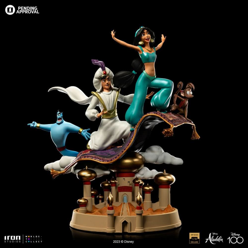 Aladdin and Jasmine Deluxe Statue - Disney 100th - Aladdin - Art Scale 1/10 - Iron Studios