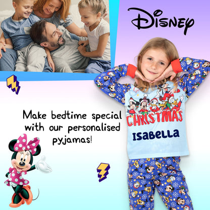 Disney Christmas Personalised Pyjamas - BLUE