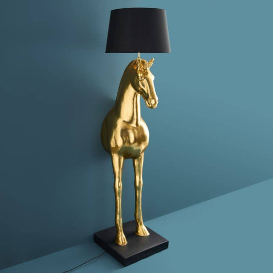 Amadeus paarden vloerlamp, goud