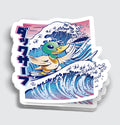 Surfende wilde eend sticker