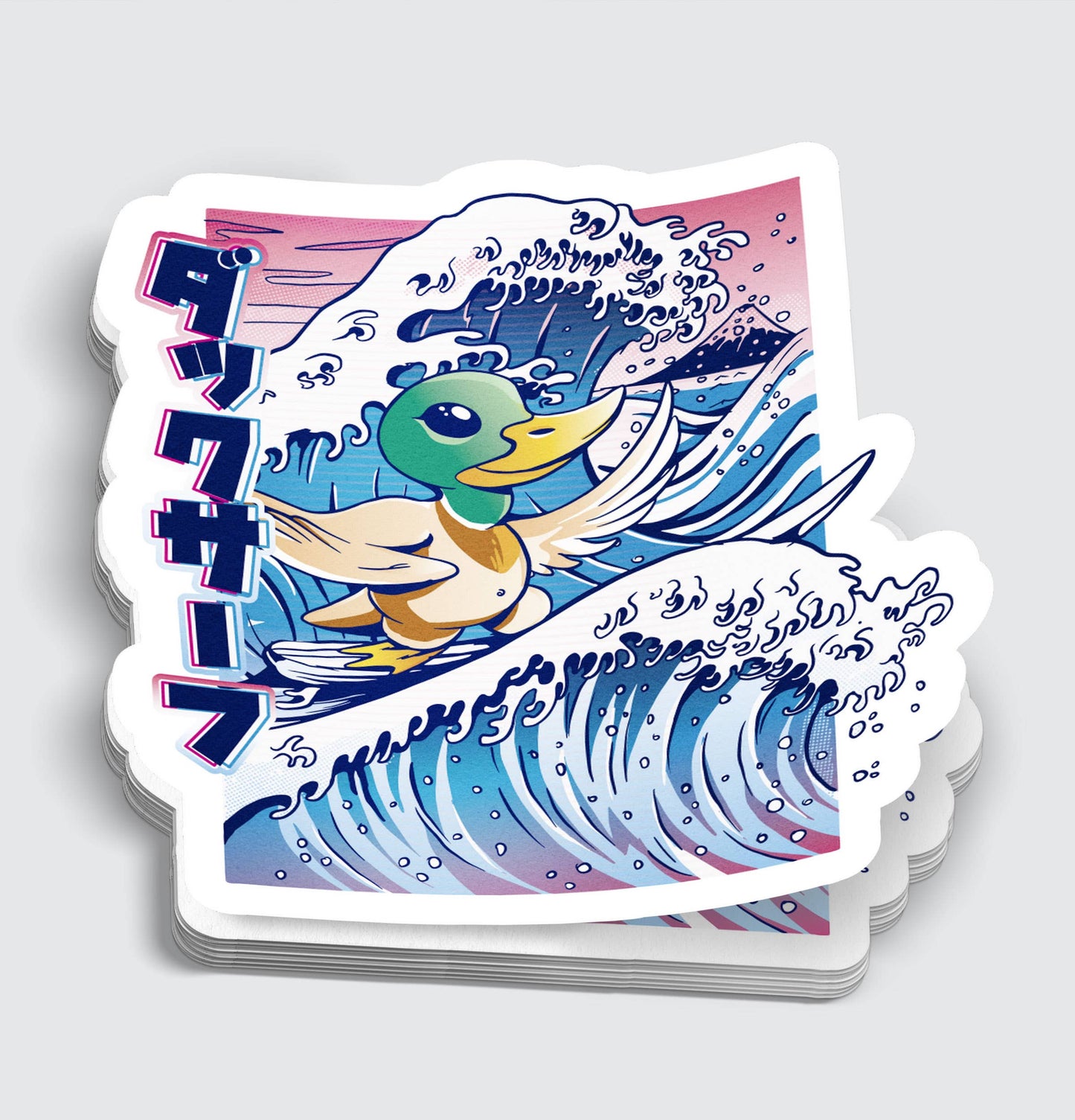 Surfer Mallard Duck Sticker