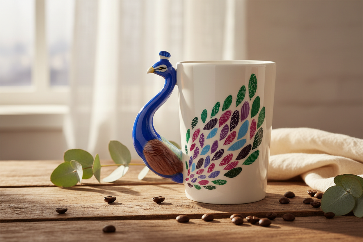 3D Peacock Mug
