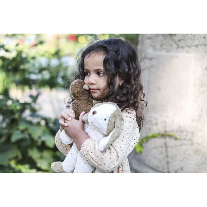 Stuffed Animal Dog, Small | White &amp; Beige