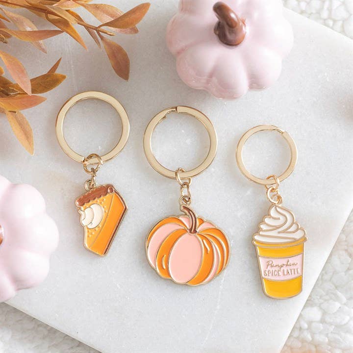 Pretty autumn pumpkin keyring