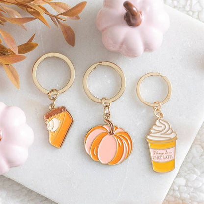 Pretty autumn pumpkin keyring