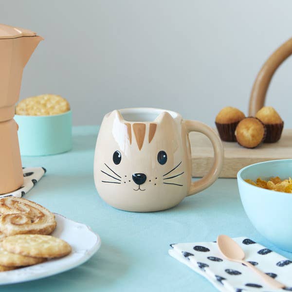 Round Orange Cat Mug