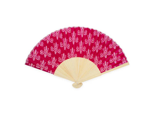 Madame Antoinette bamboo fan with printed fabric
