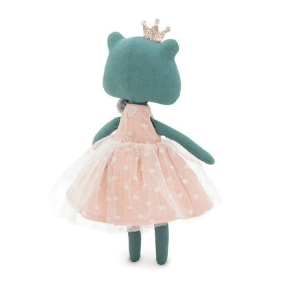 Pluche speelgoed van katoen, Fiona de verklede kikker - 29 cm - 0+