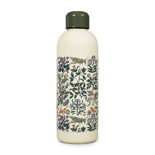 Voysey Garden Botanical Fauna Metal Water Bottle